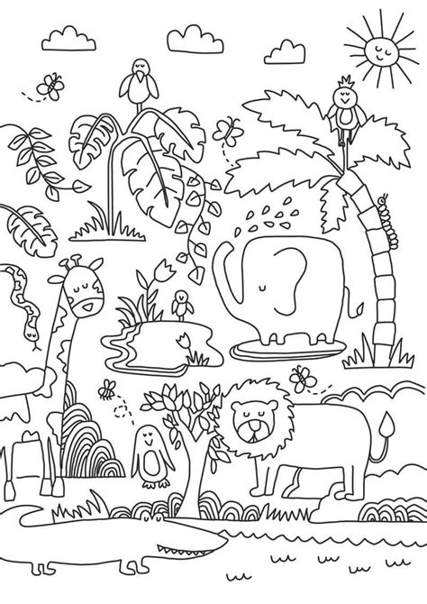 Coloring Page Animals In The Jungle Free Printable Jungle Animal Coloring Pages Printable - Jungle Animal Coloring Pages Printable