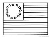 Coloring Page Colonial Flag Printable Familyeducation 13 Star Flag Coloring Page - 13 Star Flag Coloring Page