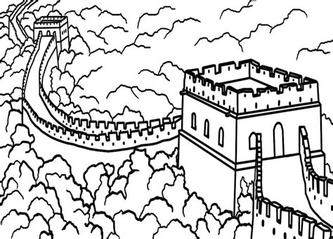 Coloring Page Great Wall Of China Great Wall Of China Coloring Page - Great Wall Of China Coloring Page