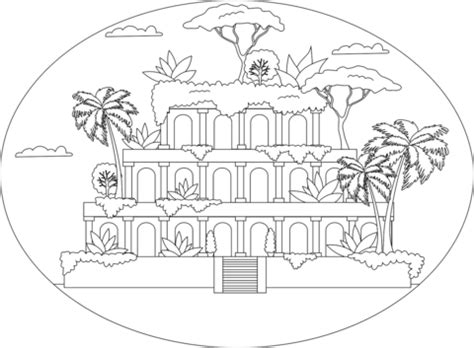 Coloring Page Hanging Gardens Of Babylon Hanging Gardens Of Babylon Coloring Page - Hanging Gardens Of Babylon Coloring Page