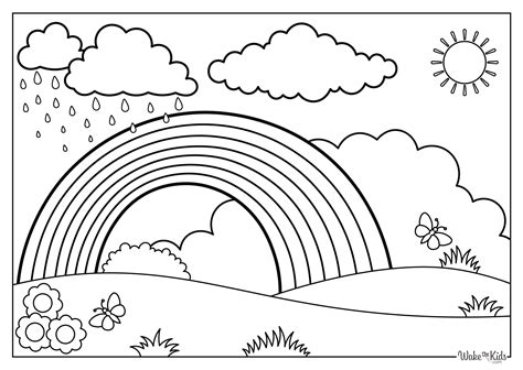 coloring page rainbow