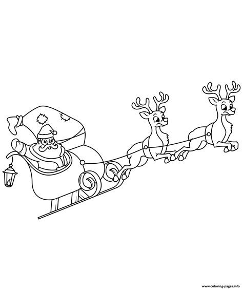 Coloring Page Santa Claus In Sleigh Free Printable Christmas Sleigh Coloring Page - Christmas Sleigh Coloring Page