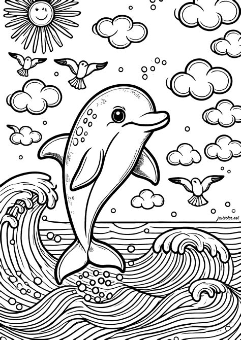 coloring pages dolphin