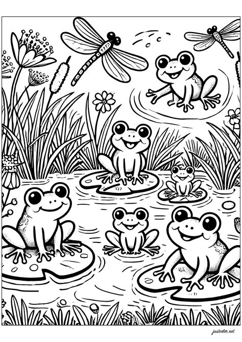 coloring sheet of a frog