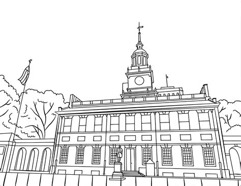 Coloring Through History Independence Hall Coloring Pages Declaration Of Independence Coloring Page - Declaration Of Independence Coloring Page