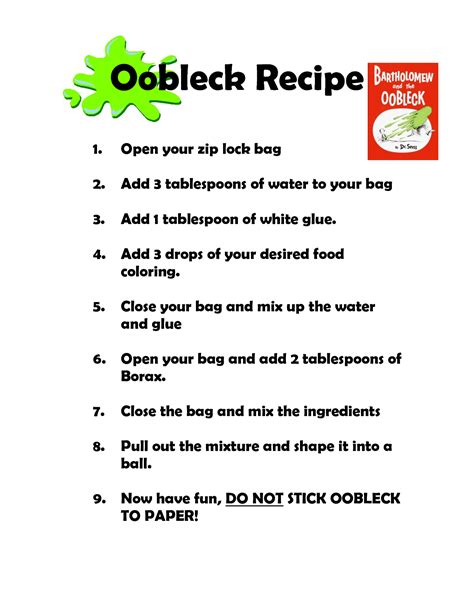 Coloring Worksheets For Oobleck Experiment Worksheet - Oobleck Experiment Worksheet