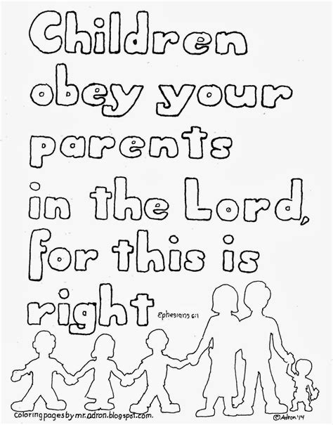 Download Coloring Pages Printables Of Obey Your Parents 