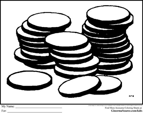 Colorized Coins Gold Coin Coloring Pages - Gold Coin Coloring Pages