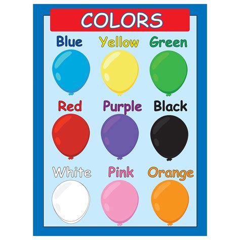 Colors Charts For Kids And Classroom Your Home Color Chart For Kids - Color Chart For Kids