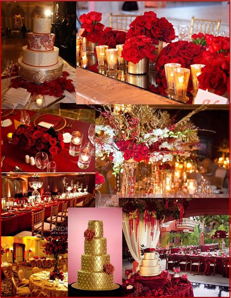 Colors Red Orange And Gold Wedding Reception