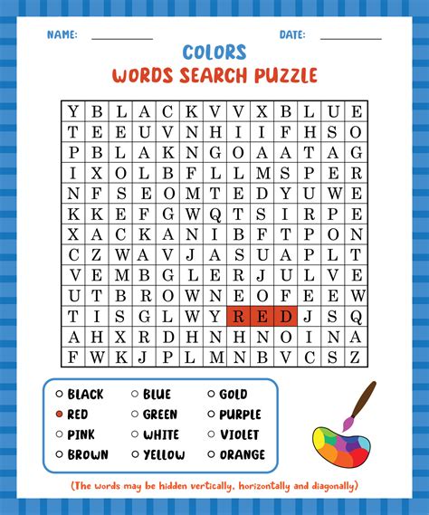 Colors Word Search Puzzle Worksheet Identifying Colours Worksheet - Identifying Colours Worksheet