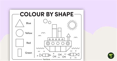 Colour By 2d Shape Teaching Resources 2d Shape Pictures To Colour - 2d Shape Pictures To Colour