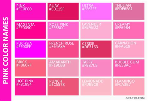 colour pink names