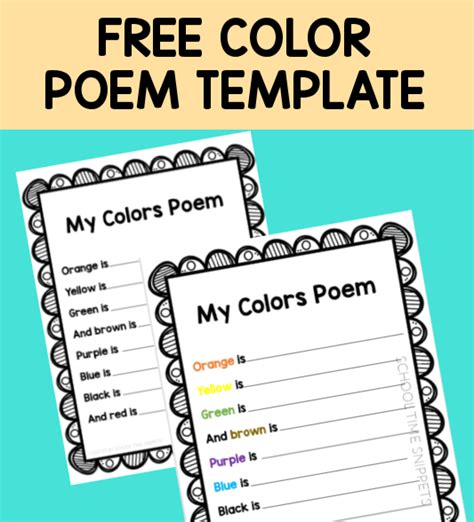Colour Poem Template For Kids Creative Writing Twinkl Poem Templates For Kids - Poem Templates For Kids