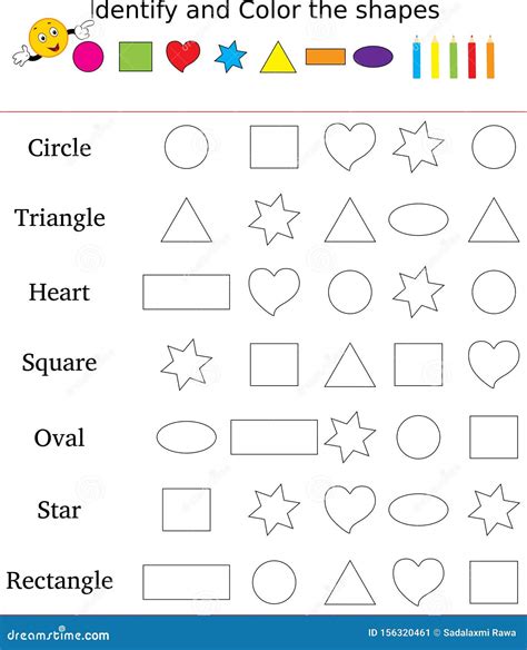 Colour The Shapes Worksheets Identifying Colours Worksheet - Identifying Colours Worksheet
