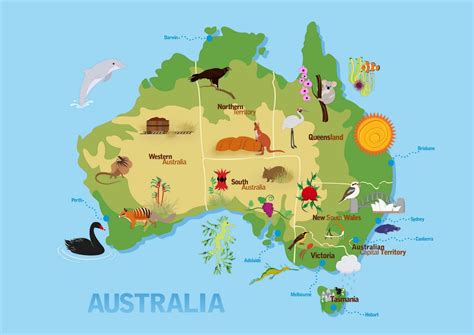 columbus: simple map of australia for kids