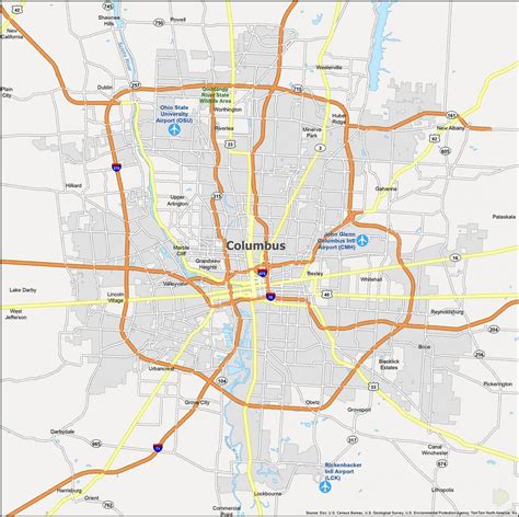 columbus ohio map
