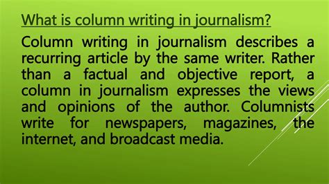 Column Structure Journalism