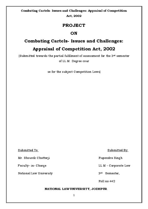 Combating Cartels Issues Challenges