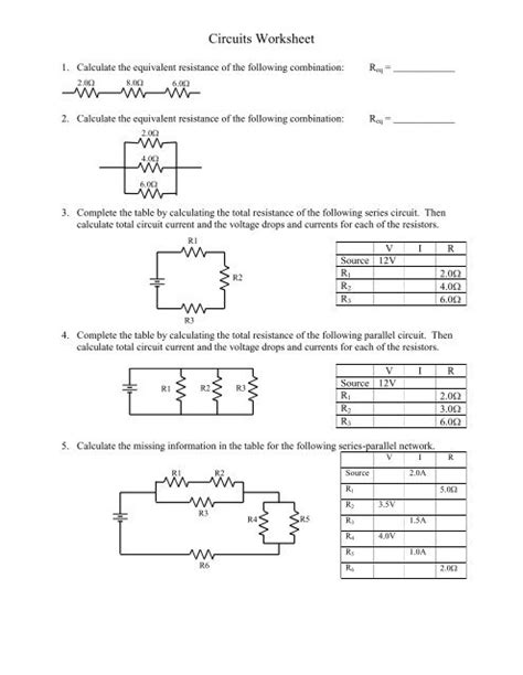 Combination Circuits Worksheet With Answers Combination Circuits Worksheet With Answers - Combination Circuits Worksheet With Answers