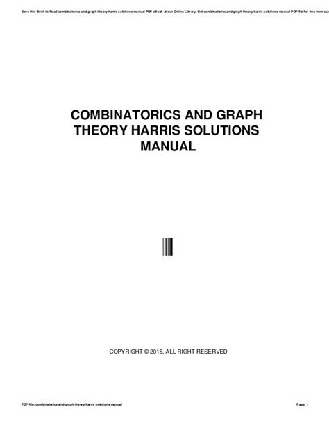 Read Combinatorics And Graph Theory Harris Solutions Manual 