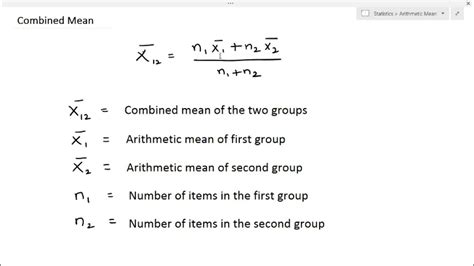 Combined Mean Formula