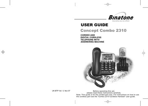 Full Download Combo 2310 Cordless Handset User Guide 