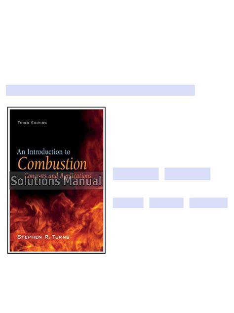 Combustion Turns Solution Manual