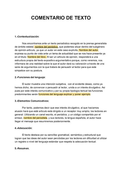 Comentario De Texto