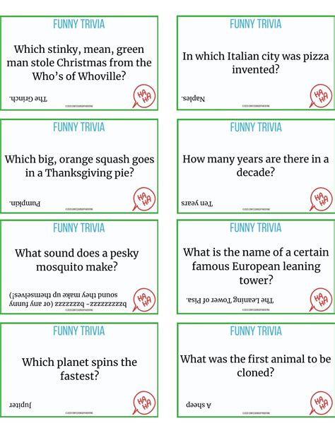 Comical Trivia Questions