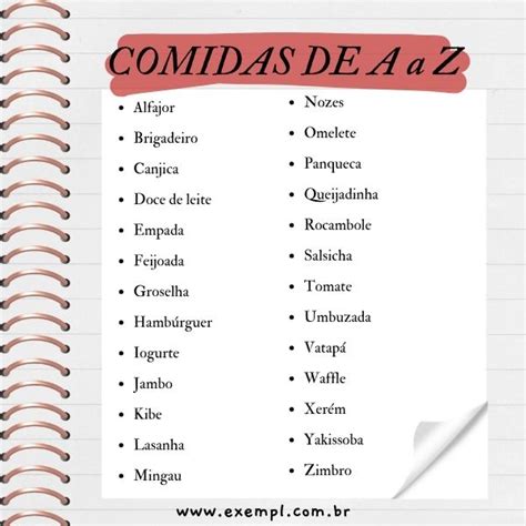 Comidas Com A Letra V