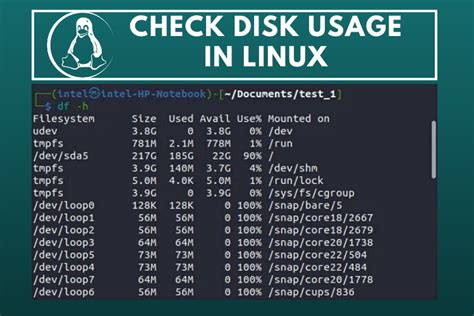 command to check disk usage in linux