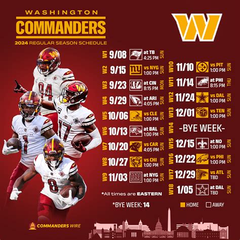 commanders schedule