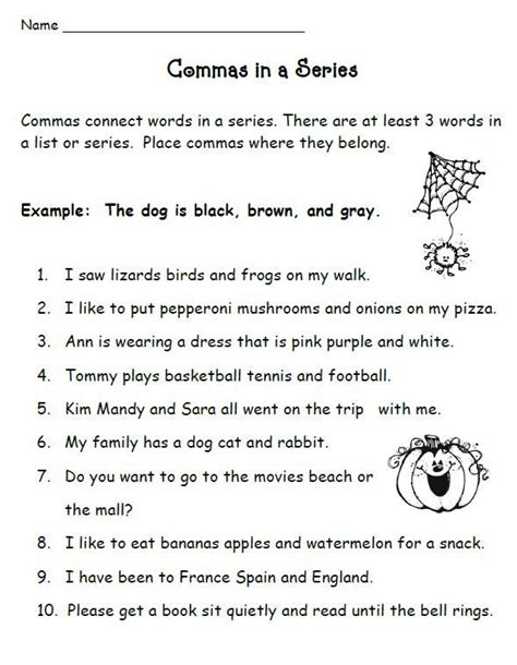 Commas In A Series Lessons 2nd Grade