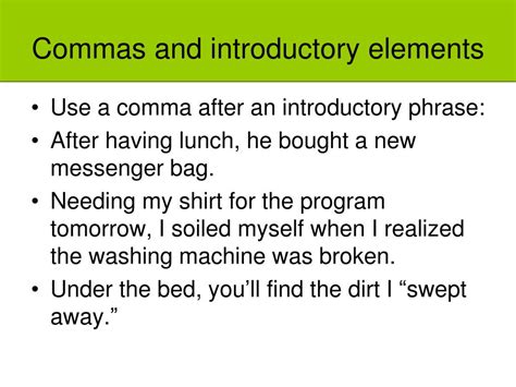 Commas Introductory Clauses Cathleen Townsend Commas With Introductory Phrases - Commas With Introductory Phrases