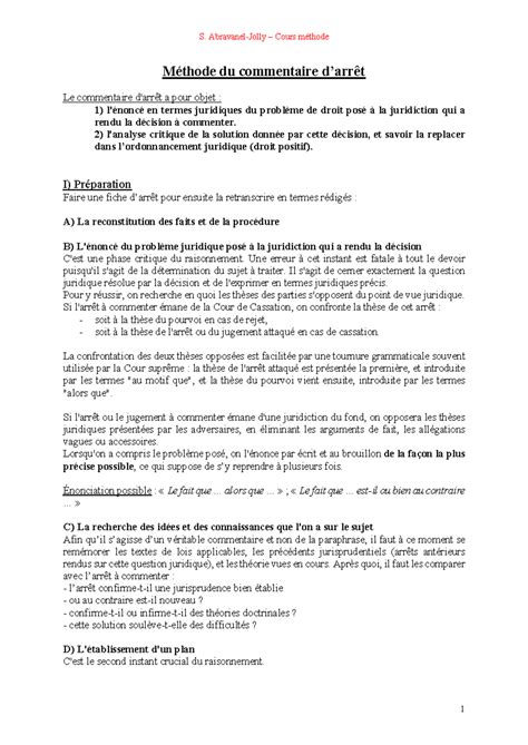 Commentaire D Arret