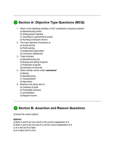 Commerce Objective Type Question And Answers