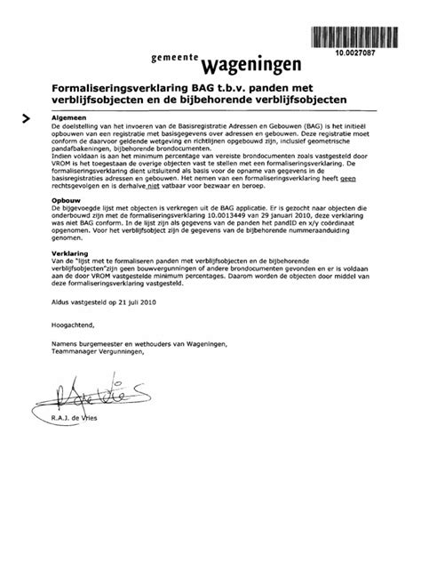 commitment verklaring