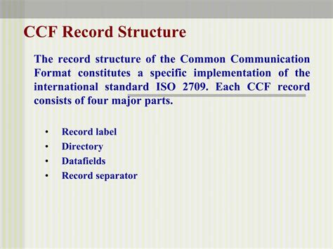 Common Communication Format