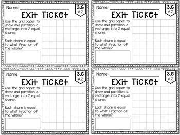 Common Core Exit Tickets Third Grade Number Amp Common Core Fractions 3rd Grade - Common Core Fractions 3rd Grade