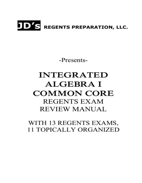 Common Core Integrated Algebra Conversion Chart