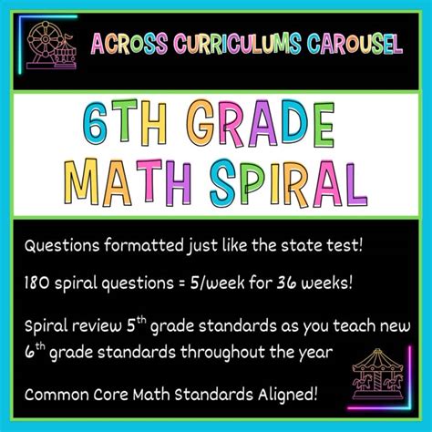 Common Core Math Spiral Review 6th Grade