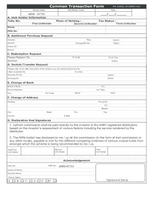 Common Transaction Form