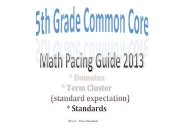 Download Common Core Math Pacing Guide 5Th Grade 