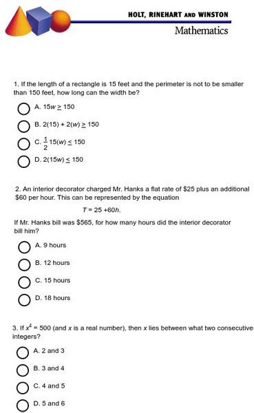 Read Common Core Math Tests 9Th Grade 