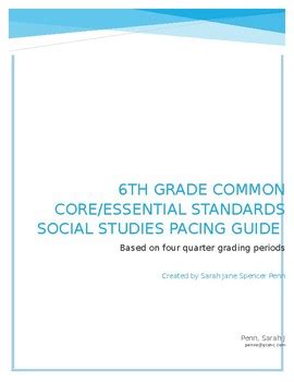Full Download Common Core Standards Pacing Guide 6Th Grade 