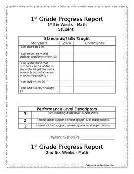 Download Common Core Weekly Progress Report 