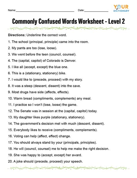 Commonly Confused Words Test 2 Exercise English In Commonly Confused Words Exercises - Commonly Confused Words Exercises