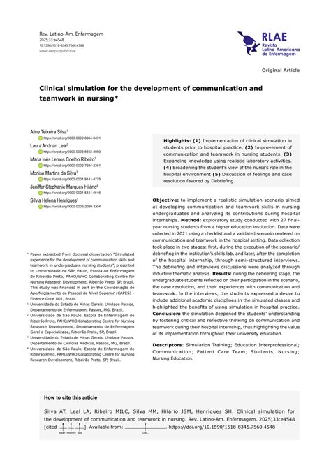 Communication And Teamwork Focused Simulation Based