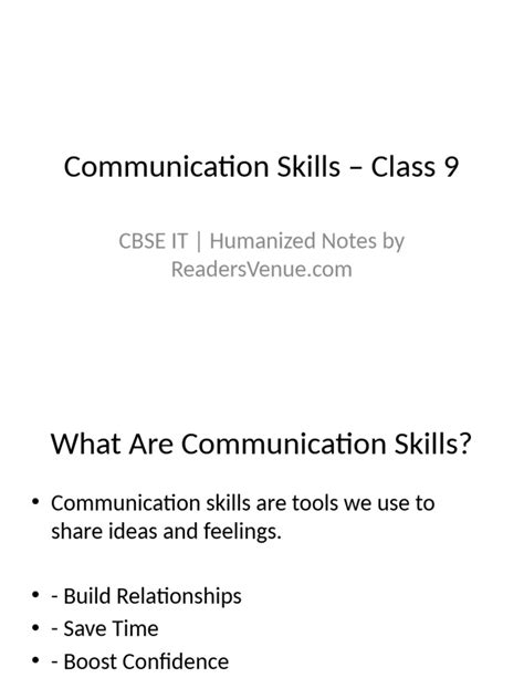 Communication Skills Class 9